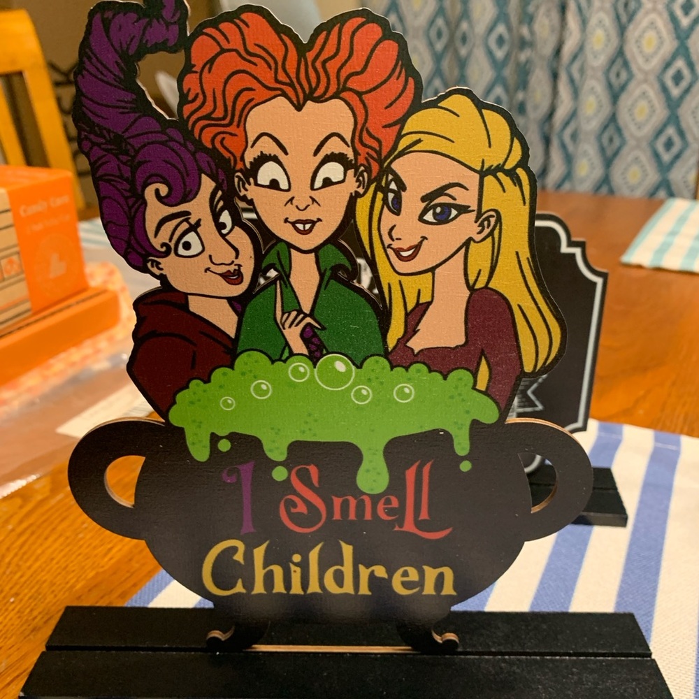 Hocus Pocus Halloween decor, wooden with stands